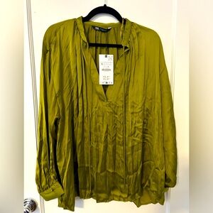 Zara crinkle blouse